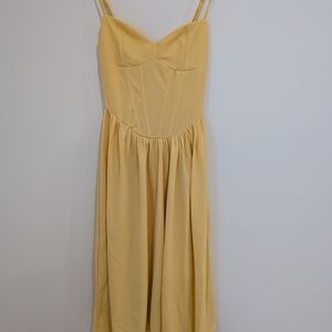 Yellow Spaghetti Strap Corset Dress | New | Size XS